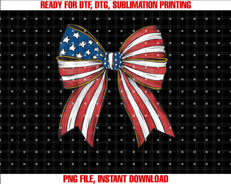 Retro 4th of July Coquette Bows American Flag USA Patriotic T-shirt