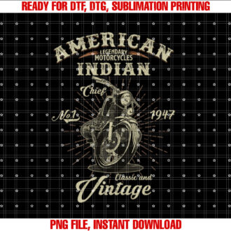 Retro American Motorcycle Indian For Old Biker T-shirt
