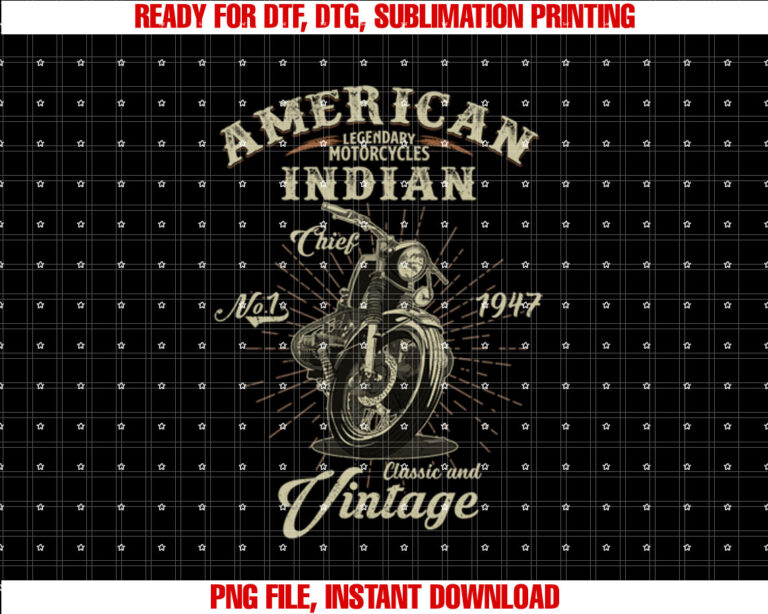 Retro American Motorcycle Indian For Old Biker T-shirt