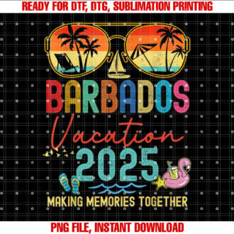 Retro Barbados Vacation 2025 Memories Group Trip T-shirt