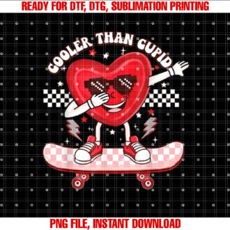Retro Dabbing Heart skateboarding Valentines Day Boys Kids T-shirt