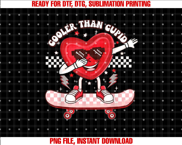 Retro Dabbing Heart skateboarding Valentines Day Boys Kids T-shirt