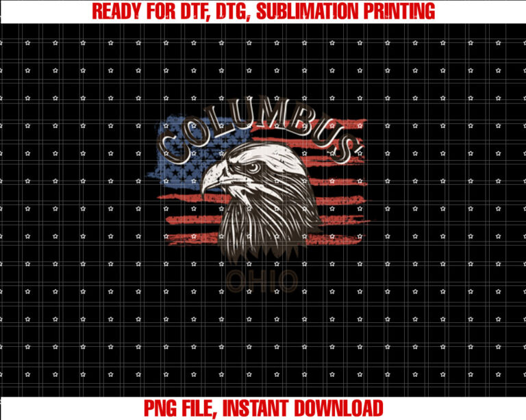 Retro Eagle USA Flag Ohio Vintage Columbus T-shirt