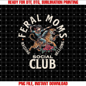 Retro Funny Feral Moms Social Club Sarcastic Saying Mothers T-shirt