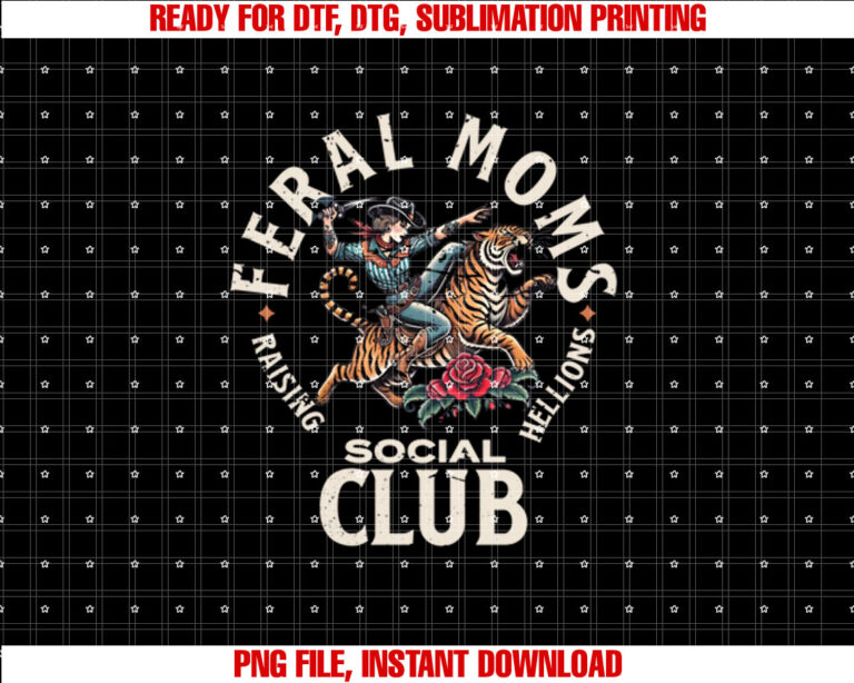 Retro Funny Feral Moms Social Club Sarcastic Saying Mothers T-shirt