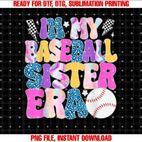 Retro Groovy Baseball Girls Kids in My Baseball Sister Era T-shirt