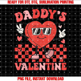 Retro Groovy Daughter Daddy is My Valentine Kid Girl Toddler T-shirt