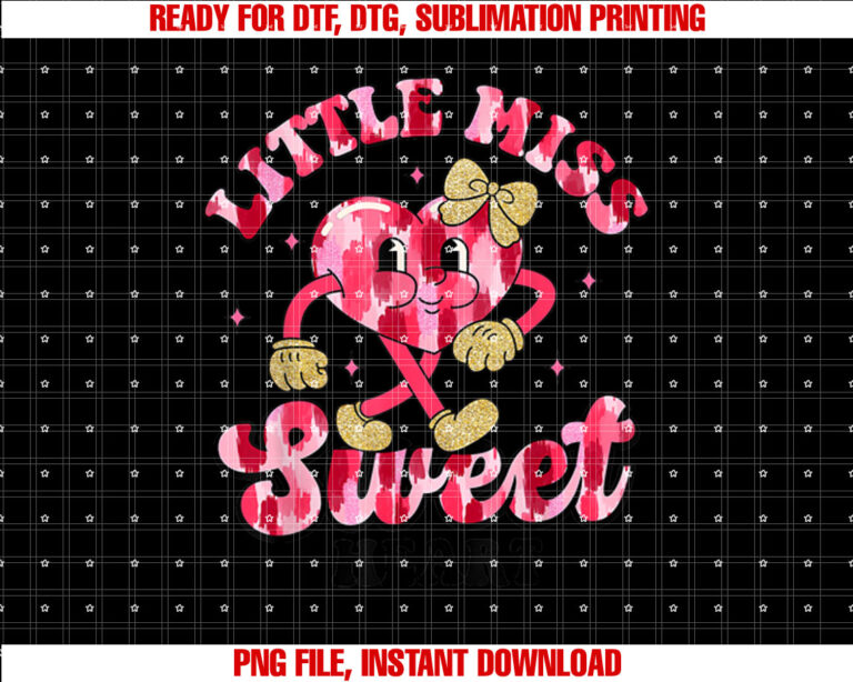 Retro Groovy Little Miss Sweetheart Valentine Girls Kids T-shirt