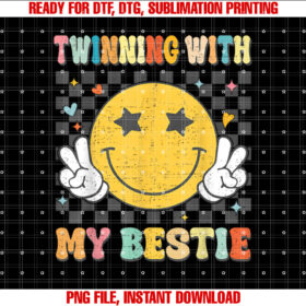 Retro Groovy Twinning With My Bestie Girls Friends T-shirt