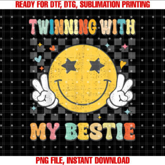 Retro Groovy Twinning With My Bestie Girls Friends T-shirt