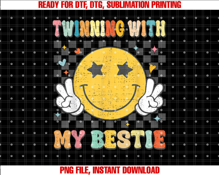 Retro Groovy Twinning With My Bestie Girls Friends T-shirt