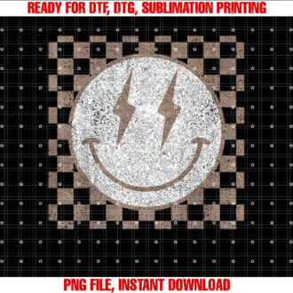 Retro Happy Face Checkered Pattern Smile Face Trendy T-shirt