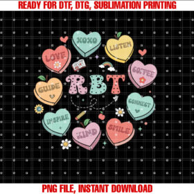 Retro Heart Rbt Behavior Technician Valentines Day Women T-shirt