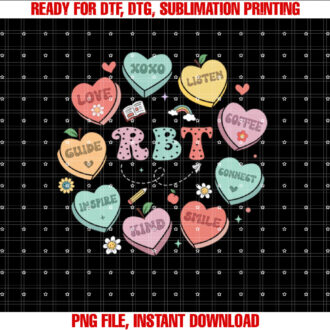 Retro Heart RBT Behavior Technician Valentines Day Women T-shirt