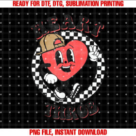 Retro Heart Throb Checkered Kid Preschool Boy Valentines Day T-shirt
