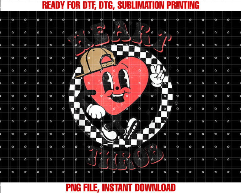 Retro Heart Throb Checkered Kid Preschool Boy Valentines Day T-shirt