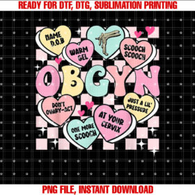 Retro Obgyn Candy Heart Valentines Labor Delivery Nurse T-shirt