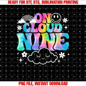 Retro On Cloud Nine Tie Dye Happy 9th Birthday 9 Years Old T-shirt