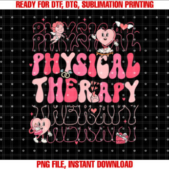 Retro Physical Therapy PT Therapist Valentines Day T-shirt