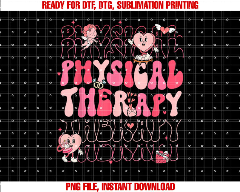 Retro Physical Therapy PT Therapist Valentines Day T-shirt