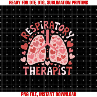Retro RT Lung Hearts Respiratory Therapist Valentines Day T-shirt