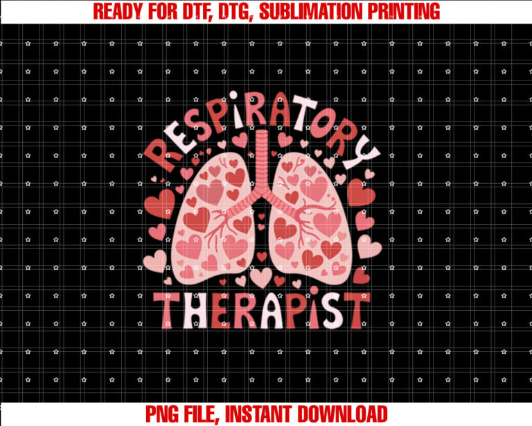 Retro RT Lung Hearts Respiratory Therapist Valentines Day T-shirt