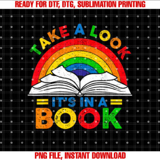 Retro Rainbow Take A Look Its In A Book Reading Bookworm T-shirt