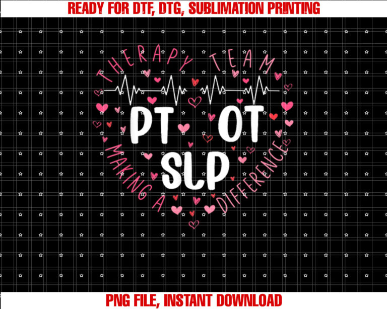 Retro SLP OT PT Valentines Day Heart Love Therapy Squad Team T-shirt