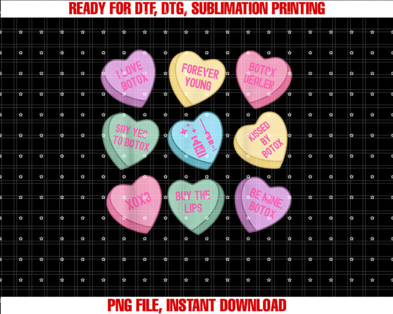 Retro Valentines Botox Hearts Candy Filler Dysport Dealer T-shirt