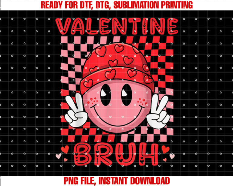 Retro Valentines Day Heart Valentine Bruh Boys Girls Kids T-shirt
