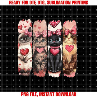 Retro Vintage Cats Coquette Bow Valentines Day T-shirt