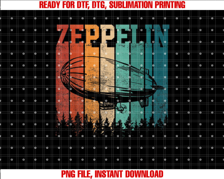 Retro Zeppelin 70s 80s Dirigible Airship Vintage T-shirt