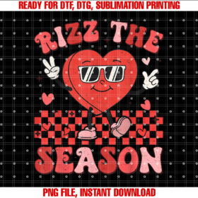 Rizz the Season Funny Valentine Retro Valentine Rizzler Meme T-shirt