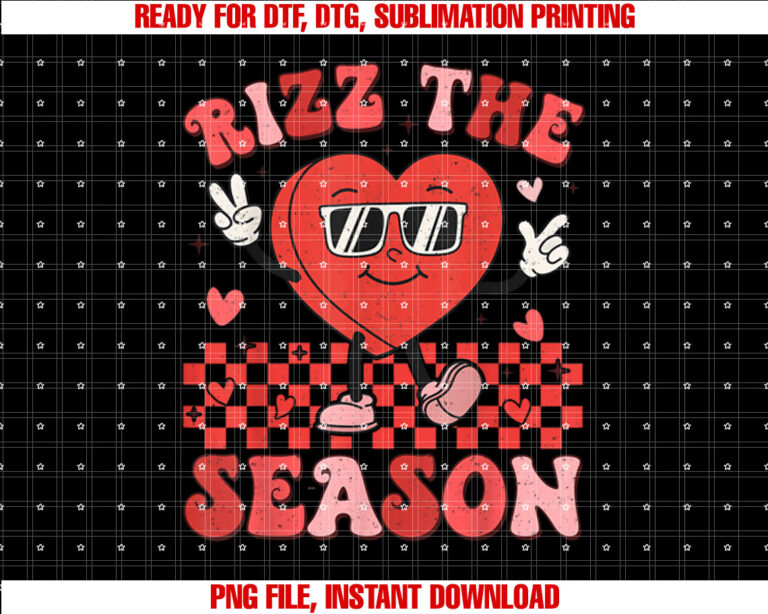 Rizz The Season Funny Valentine Retro Valentine Rizzler Meme T-shirt