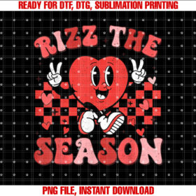 Rizz the Season Funny Valentine Groovy Valentine Rizzler T-shirt