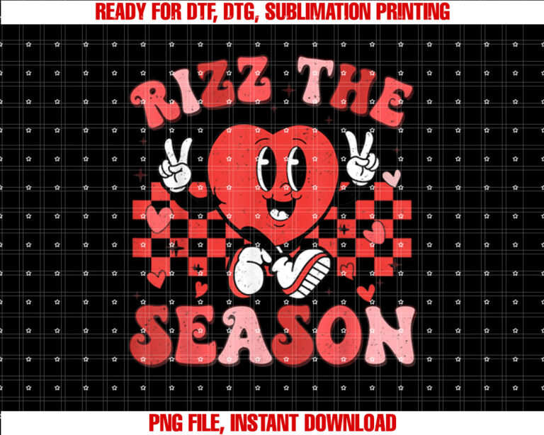 Rizz the Season Funny Valentine Groovy Valentine Rizzler T-shirt