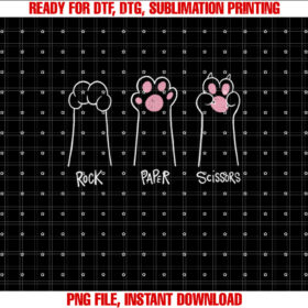 Rock Paper Scissors Cat Paws Funny Hand Game Cat Lovers T-shirt
