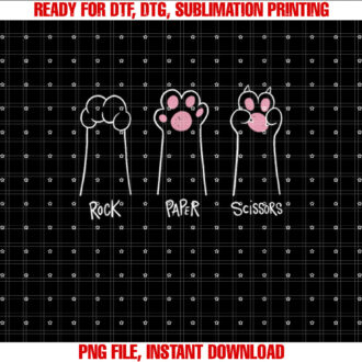 Rock Paper Scissors Cat Paws Funny Hand Game Cat Lovers T-shirt