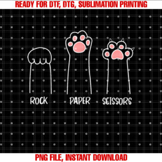 Rock Paper Scissors Hand Game Cute Paw Funny Cat T-shirt