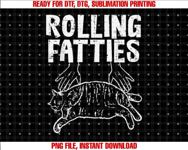 Rolling Fatties Cat Funny Fat Kitten Men Women Kids Girls T-shirt