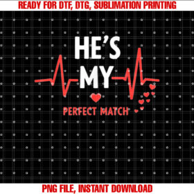 Romantic Heartbeat Couple Design Hes My Perfect Match T-shirt