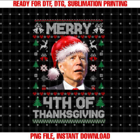 Santa Joe Biden Merry Thanksgiving Ugly Christmas Sweater T-shirt
