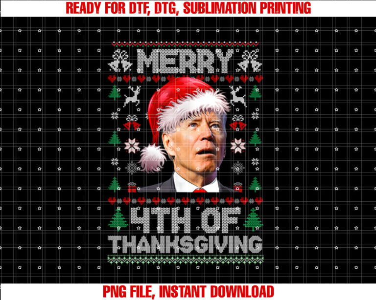 Santa Joe Biden Merry Thanksgiving Ugly Christmas Sweater T-shirt