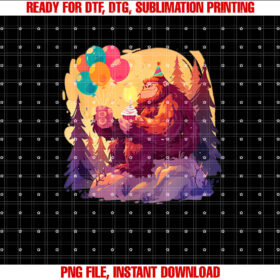 Sasquatch Birthday Party Balloon Cupcake Bday Bigfoot Theme T-shirt