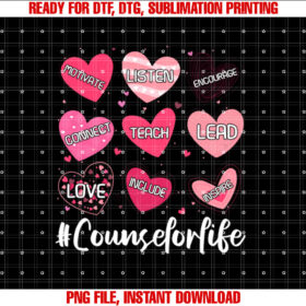 School Counselor Hearts Teacher Appreciation Valentines Day T-shirt