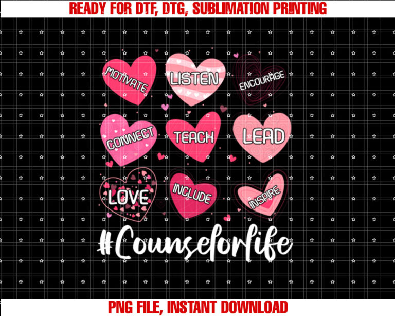 School Counselor Hearts Teacher Appreciation Valentines Day T-shirt