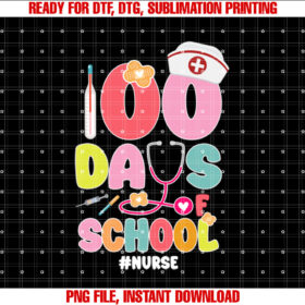 School Nurse 100 Days of School Funny Nursing Scrubs Women T-shirt