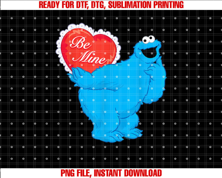 Sesame Street Valentines Day Be Mine With Cookie Monster T-shirt