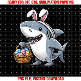 Shark Bunny Easter Egg Easter Day Shark Lover T-shirt