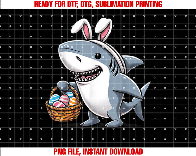 Shark Bunny Easter Egg Easter Day Shark Lover T-shirt